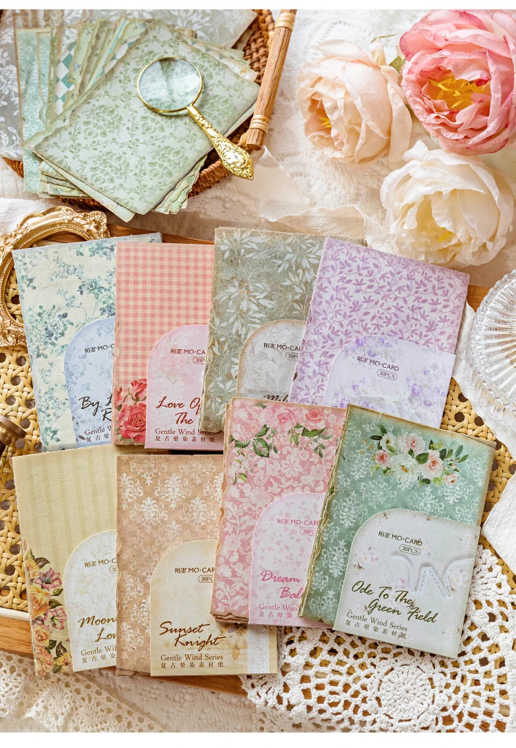 30 Sheets Vintage Journal Scrapbooking Supplies Material Labels paper for Journal notebook Planner hand made Craft Supplies