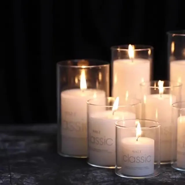 Cylinder Glass Cup Candlestick Wedding Transparent Candle Cup Holder Glass Vase Dining Table Candle Container Art Storage Jar