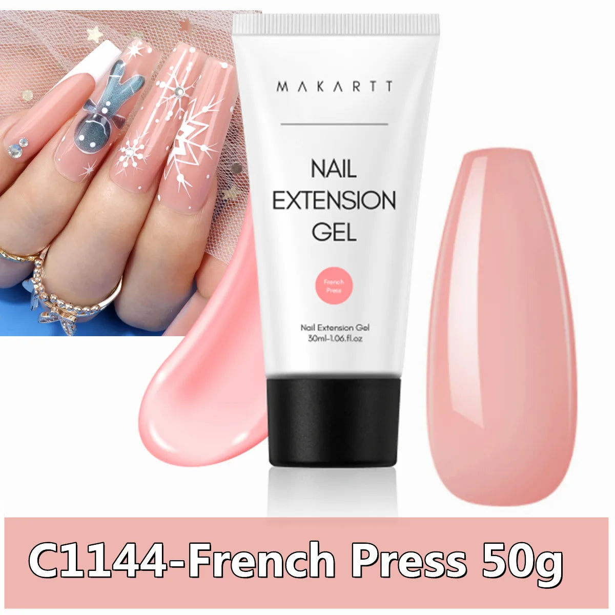 Makartt Poly Nail Extension Gel for Nails ,Clear Pink Builder & Sculting Soak Off Hard Gel for Strong Natural Look for Beginer
