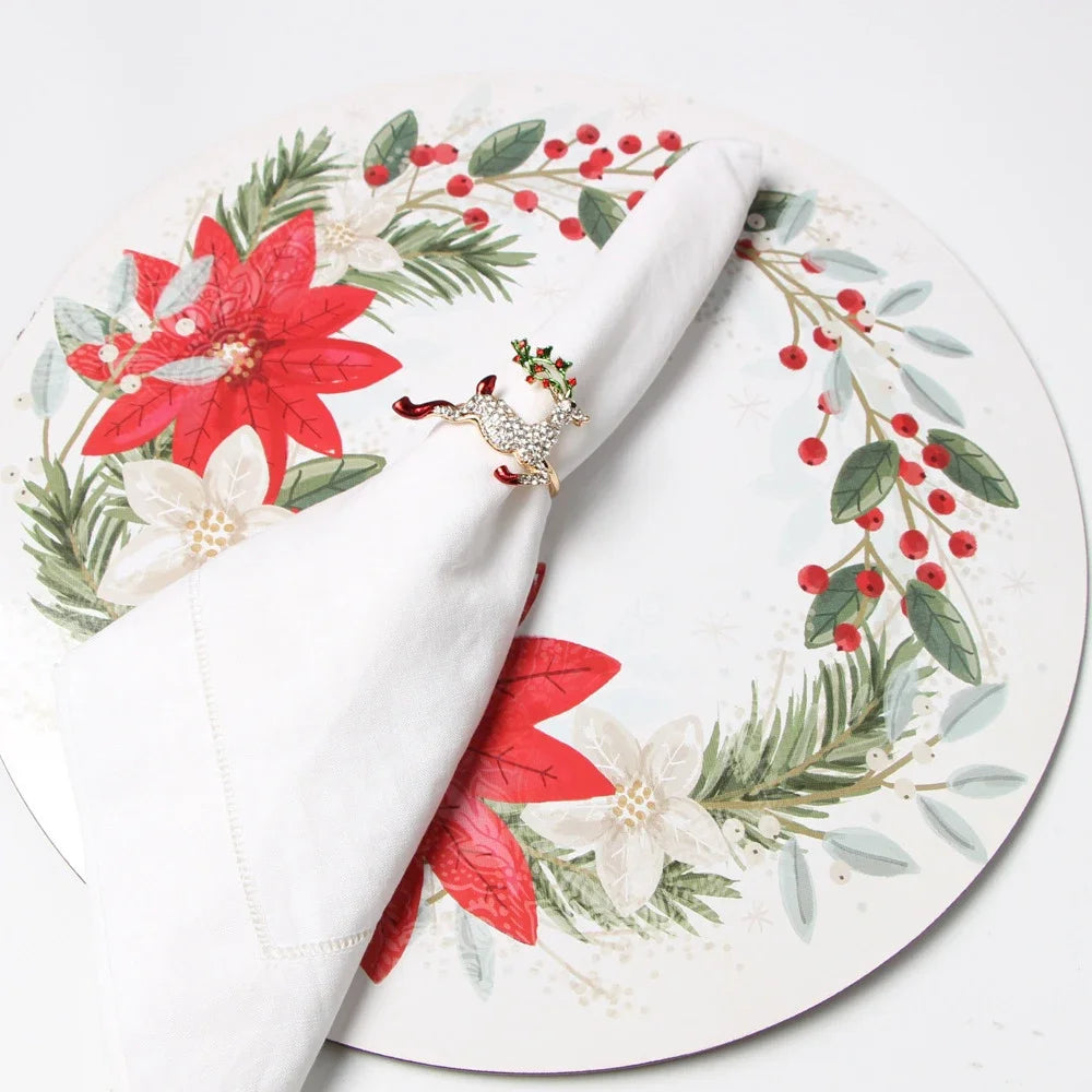 Napkin Rings name Christmas Coconut Table Napkins Holder Wedding metal Red silver Gold Decoration Home 2022 Kitchen Accessories