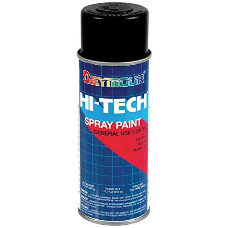 16-133 Hi-Tech Enamels Spray Paint Flat Black for Automotive Finishes Durable Matte Finish Ideal for Metal and Plastic Surfaces