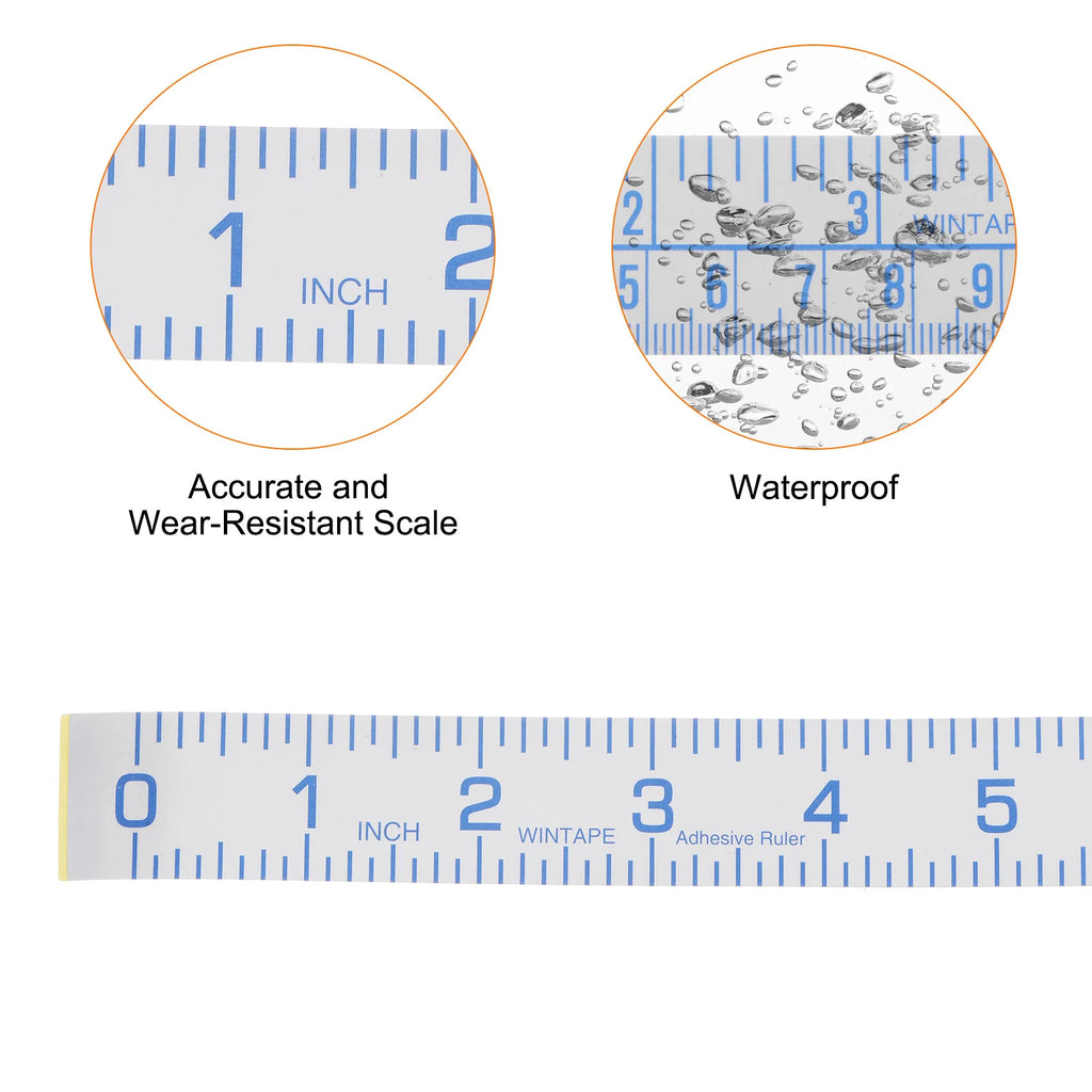 3pcs Self Adhesive Measuring Tape 12 Inch English Reading Waterproof Dustproof Wear-Resistant Peel and Stick Tape Measure