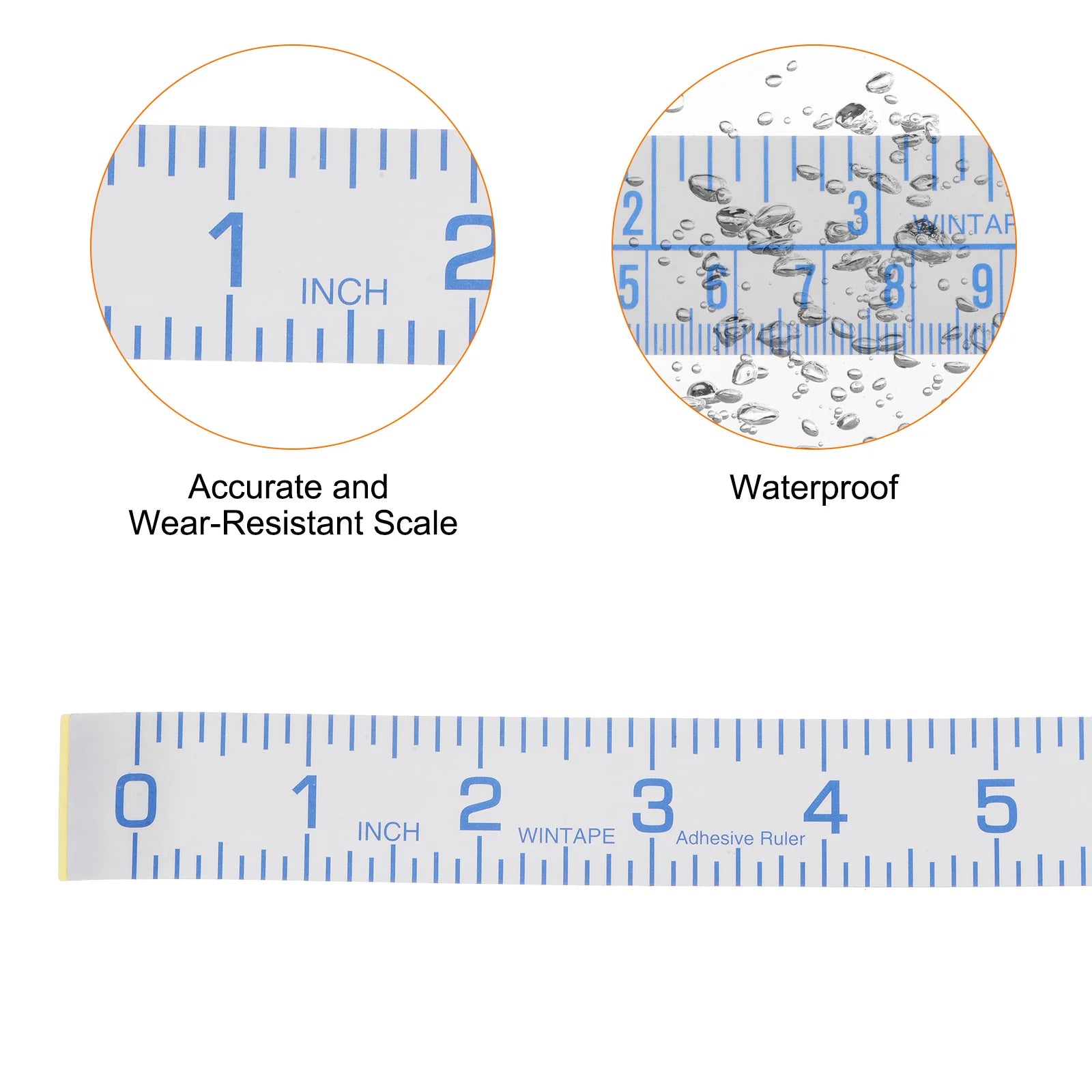 3pcs Self Adhesive Measuring Tape 12 Inch English Reading Waterproof Dustproof Wear-Resistant Peel and Stick Tape Measure