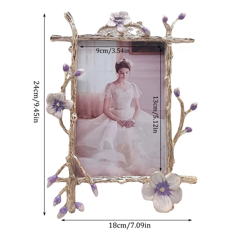 Nordic Style Metal Photo Frame Flower Decor Golden Metal Frame For Pictures Holder Photocards Room Decoration Valentine's Gift