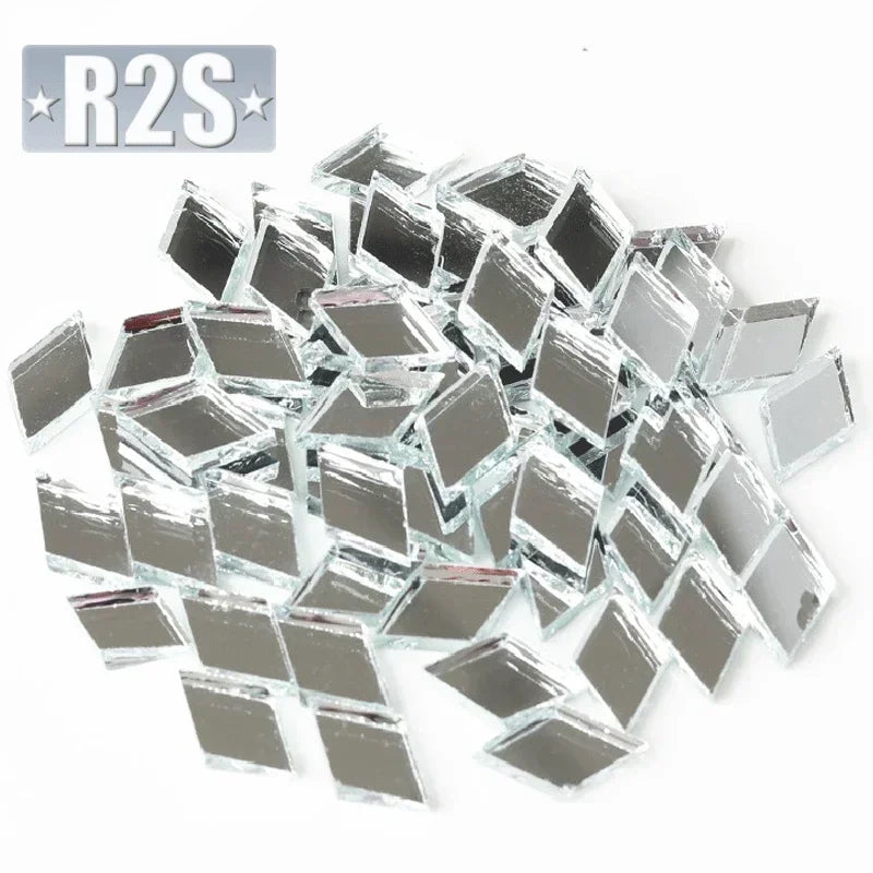 100g Glass Mirror Mosaic Tiles Bulk Diamond Shape DIY Craft Handcrafted Accessory Home Wall Artwork Decor Supplies arte