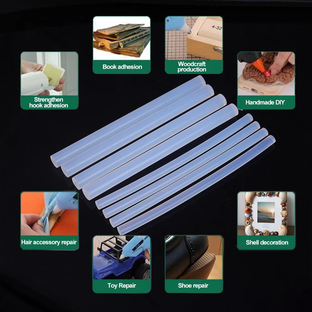 Hand DIY Hot Melt Glue Sticks Translucent Strong Viscosity Rods for Glue Gun High Temperature Resistant Hot Glue Repair Tools