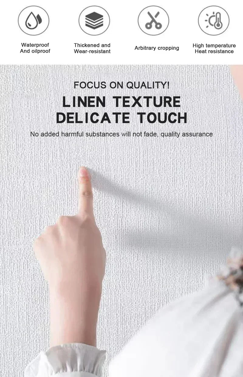 3D Imitation Linen wallpaper Self-adhesive Thickened Background wallpaper Bedroom Renovation Home Decor PVC Foam Wall Sticker