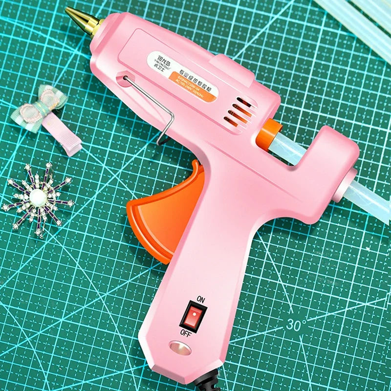 70W Hot Melt Glue Gun with 2/5/10/20 Pcs 7mm Premium Glue Sticks Industrial Guns Heat Temperature Thermo Electric Repair Tool