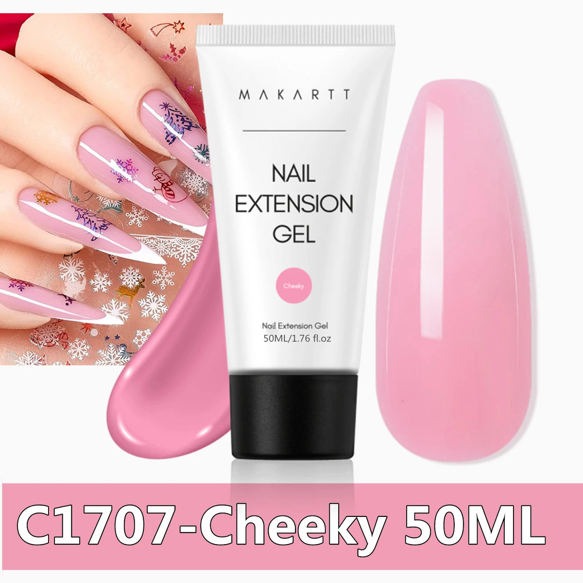 Makartt Poly Nail Extension Gel for Nails ,Clear Pink Builder & Sculting Soak Off Hard Gel for Strong Natural Look for Beginer