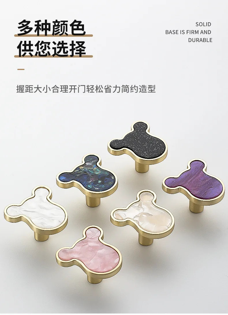Modern Cupboard Drawer Knobs Wardrobe Furniture Single Hole Door Handle Simple Personality Children's Room Bedside Table Knobs