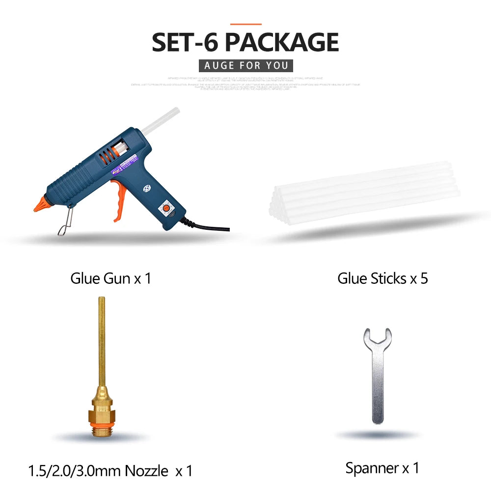 150w Hot Glue Gun, 8 Combinations, Adjustable Temperature, Suitable For Craft Repair Diy Use 11mm Glue Stick Purecopper Nozzle