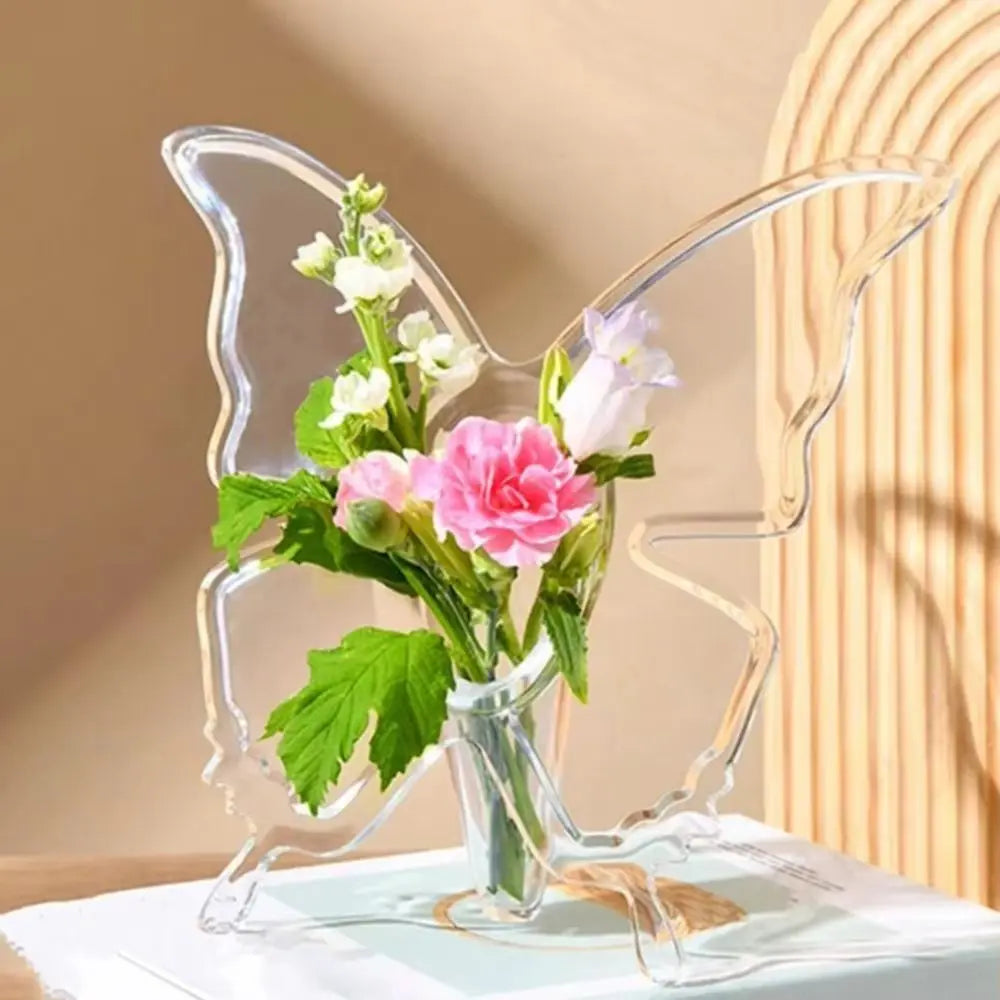 Ins Acrylic Vase Three-dimensional Minimalist Flower Vase Aesthetic Flower Holder Home Decoration