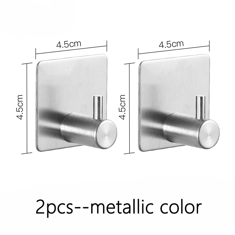 Strong Adhesive Wall Hook Sticker Hanging Coat Rack Clothes Hanger Shower Robe Hook Kitchen Bathroom Towel Hooks Holder