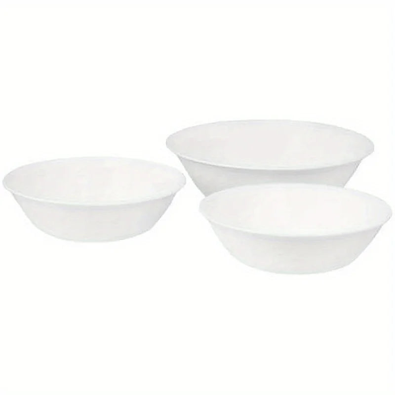 White 64 oz Glass Serving Bowls (Set of 3) ,Everyday dining and special occasions