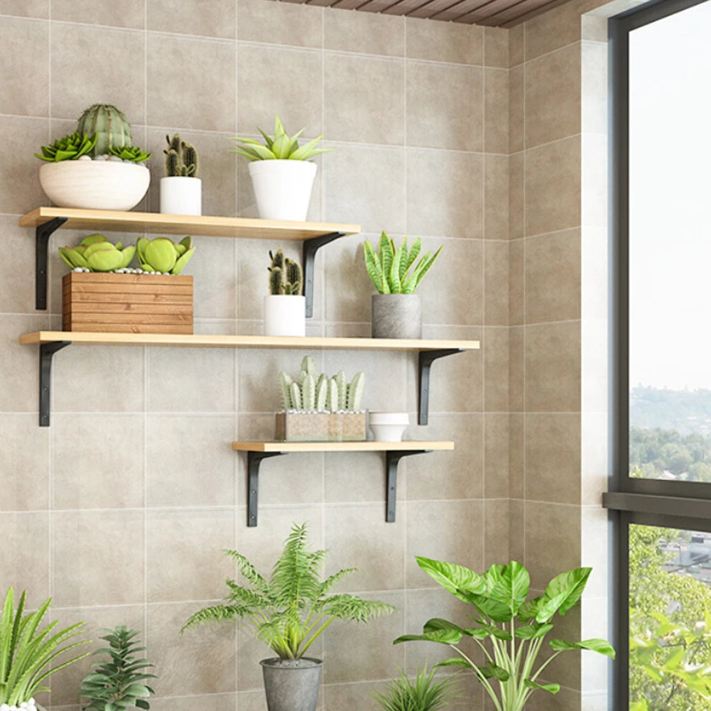 8 In Wall Shelves Bracket Easy Install Reinforced Shelf Bracket Wall Mounted L Bracket Hardware Corner Brace Support for Shelves