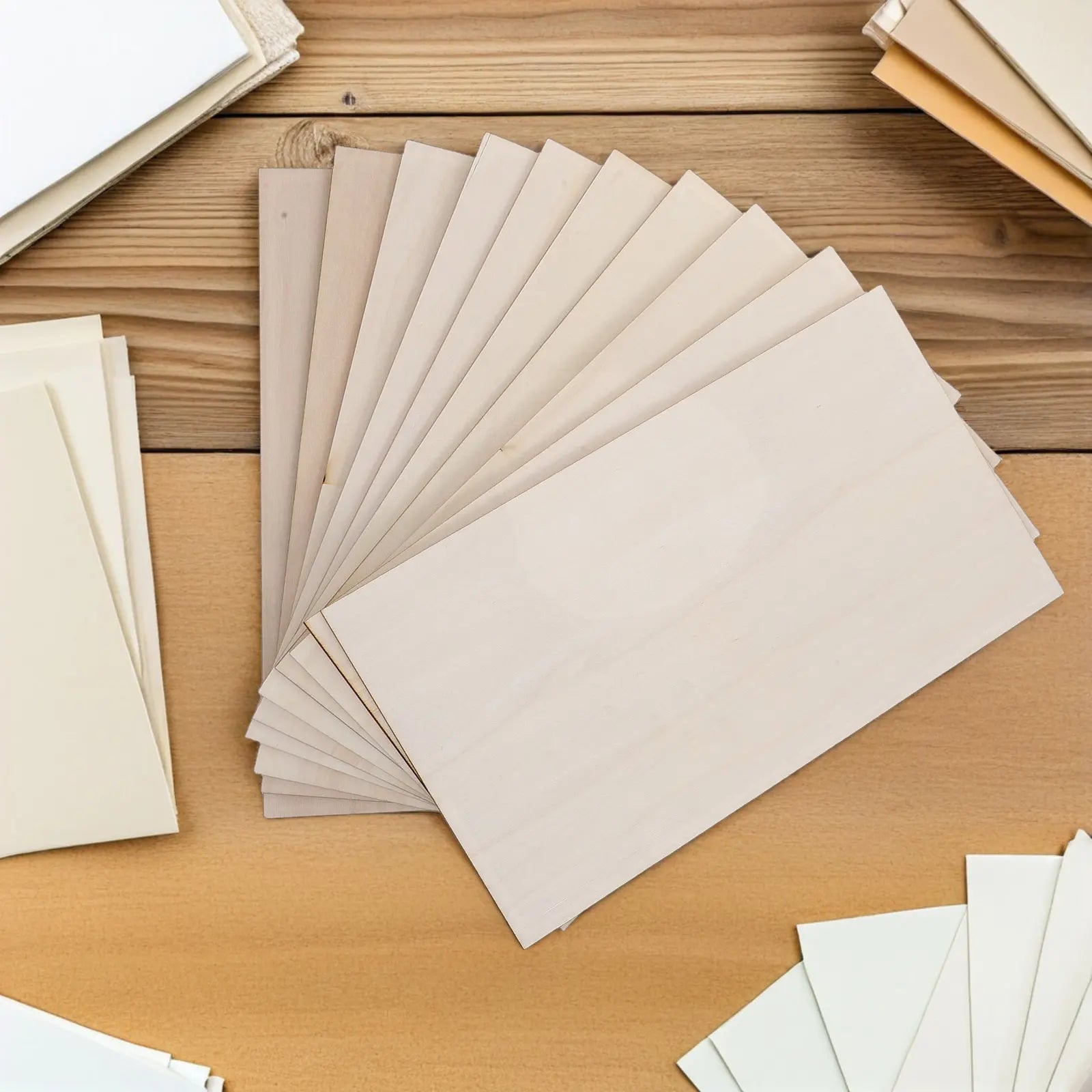 10Pcs 170x300x3mm Plywood Sheets Flat Unfinished Craft Wood Boards for Painting Carving DIY Projects School Art Studio