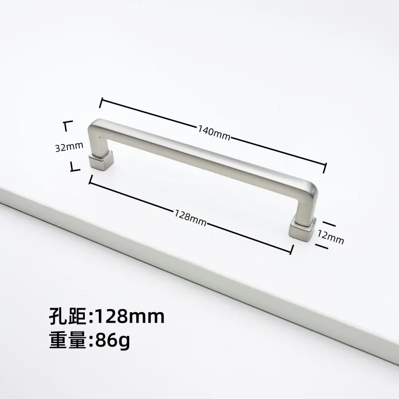 Nickel Brushed Kitchen Cabinet Pulls Silver Wardrobe Drawer Handles Zinc Alloy Single Hole Knobs Modern Furniture Door Handles