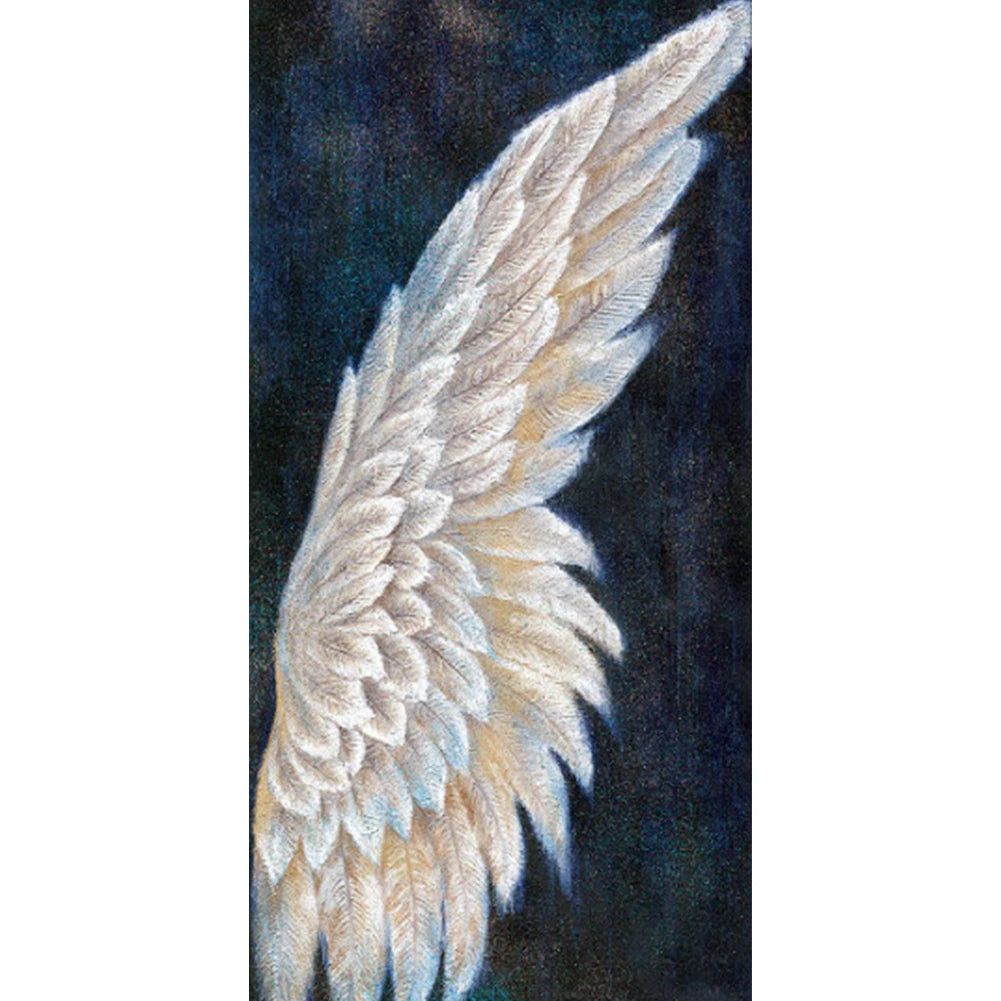 DIY Full Square Drill Rhinestone Diamond Painting White Angel Wings Handwork Art