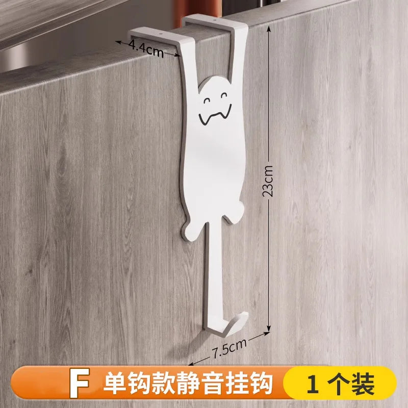 Hook behind the door Shelf No punching Kitchen cabinet Door Wall hanging Hanger Storage Clothes Hat Key Artifact Door Hooks