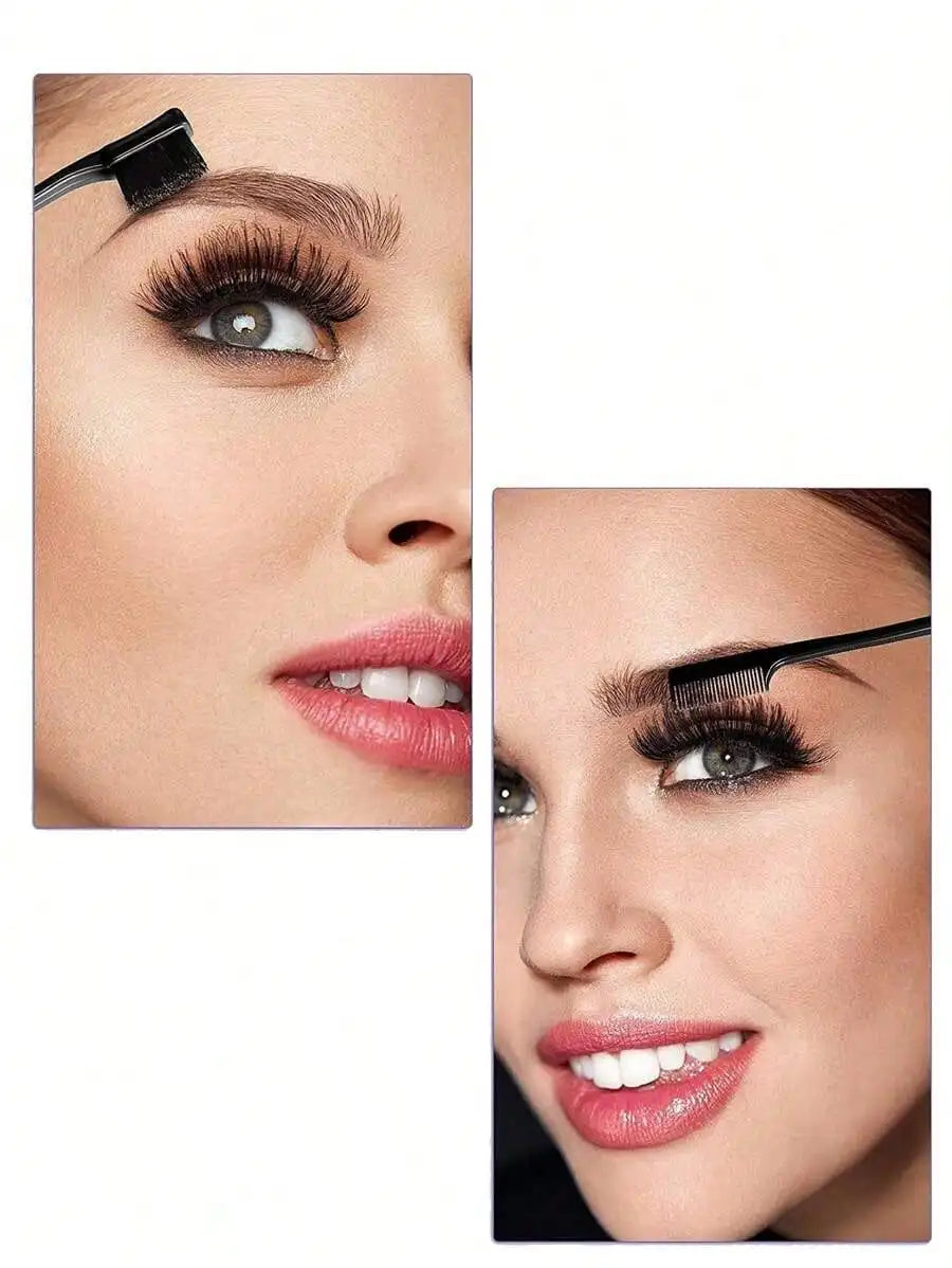 3pcs / A Set Gender Neutral Hair Styling & Makeup Set - Tail Comb, Dual Head Comb, Triple Row Teasing Brush, Brush Comb, Eyebrow