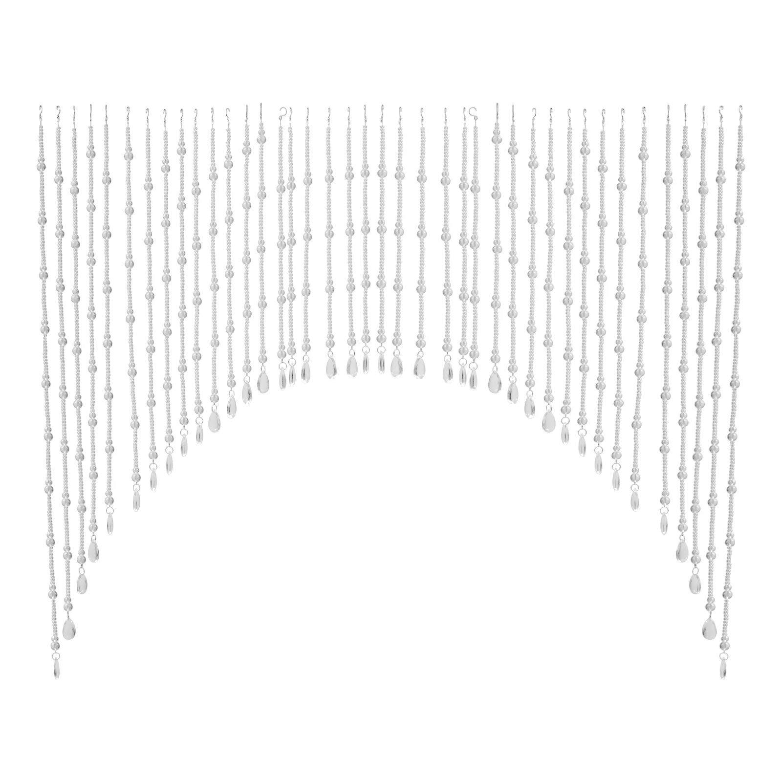 40 Strings Beaded Curtain Arched Crystal Curtain Hanging Door Beads Curtains for Entrances Doorways Bathroom