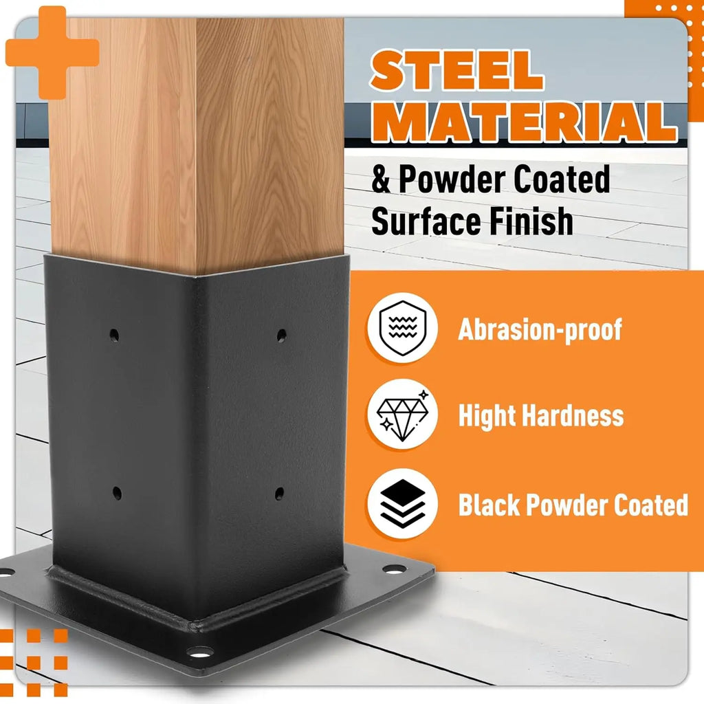 Pergola Brackets Kit (Actual 3.9''x3.9'') 4x4 Woodworks Pergola Kit with 3-Way Right Angle Corner Bracket and Base, Customized