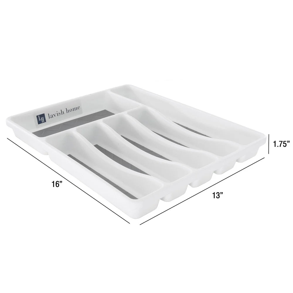 Six Compartment Drawer Organizer Non-Slip Tray Kitchen Office Bathroom Jewelry Pens Craft Supplies Storage Solution