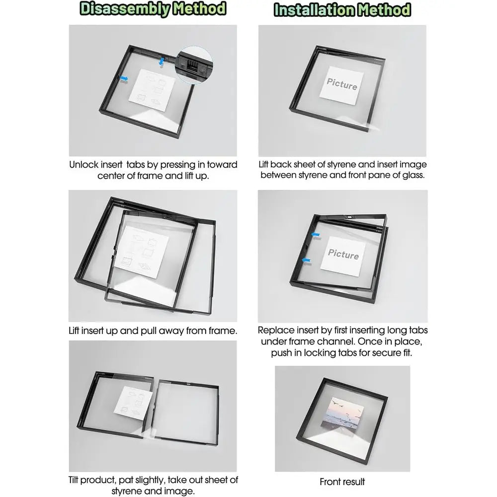 Aluminum 16x20 Picture Frame with Tempered Glass, Holds Photos up to 16x20, Ideal for Home or Gallery, Black, 3-Pack