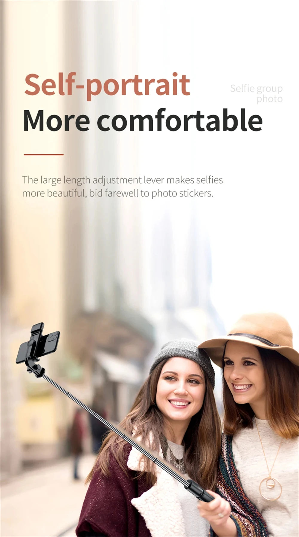 3In1 Bluetooth Wireless Selfie Tripod with Fill Light Shutter Remote Control Portable Foldable Monopod for IPhone Smart Phone