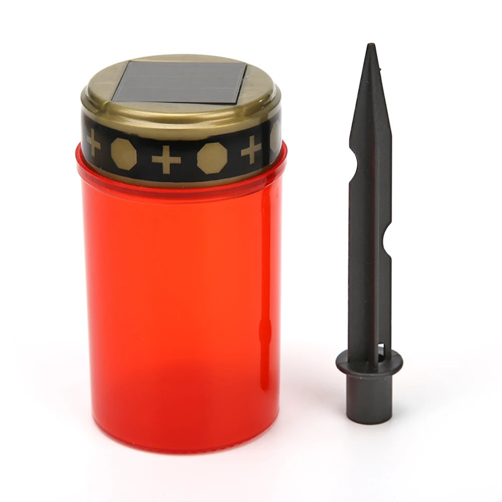 Cemetery Ritual Electronic LED Candle Lamp Flameless Solar Decorative Tea Light