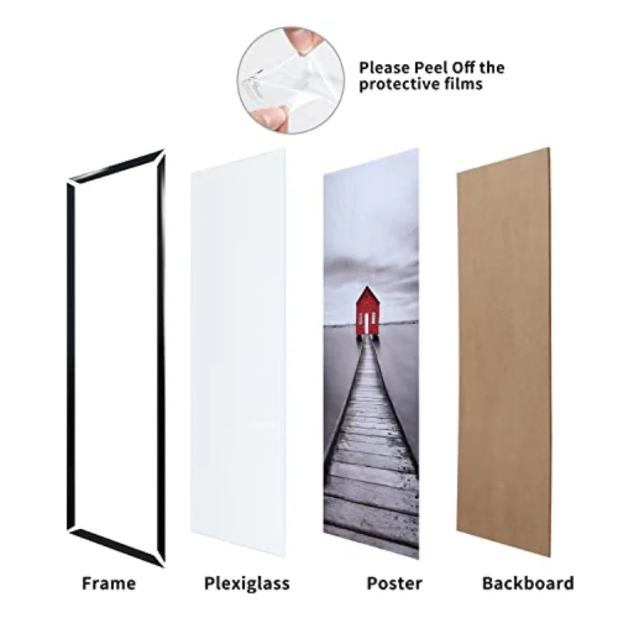 22.375 x 34 Poster Frame 3 Pack Black Picture Frame for Horizontal or Vertical Wall Mounting Sturdy and Scratch-proof