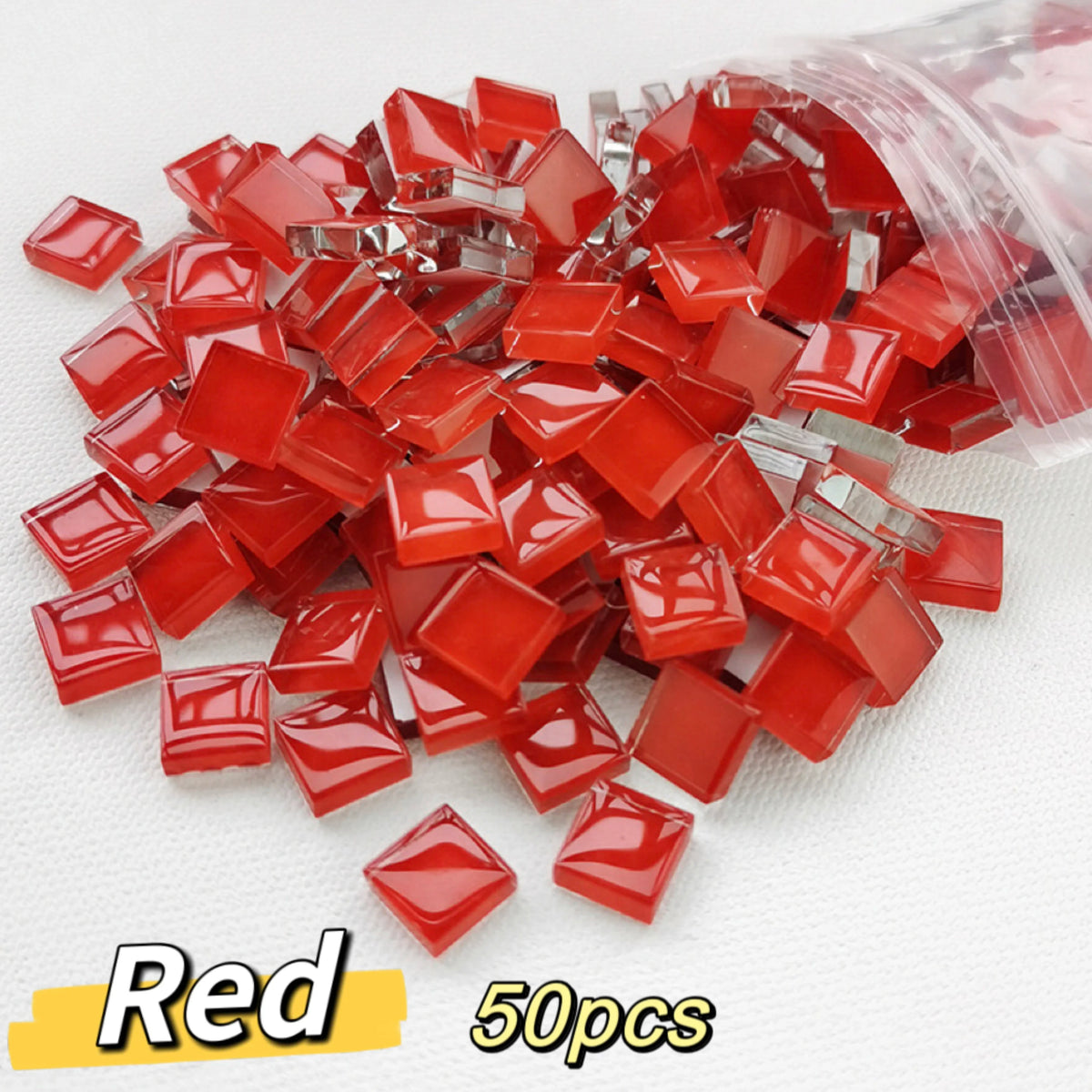 50pcs DIY Ceramic Mosaic Glass Tiles Handmade Mirror Decorative Ceramic Tile Wall Technology Colored Crystal Decorative Material