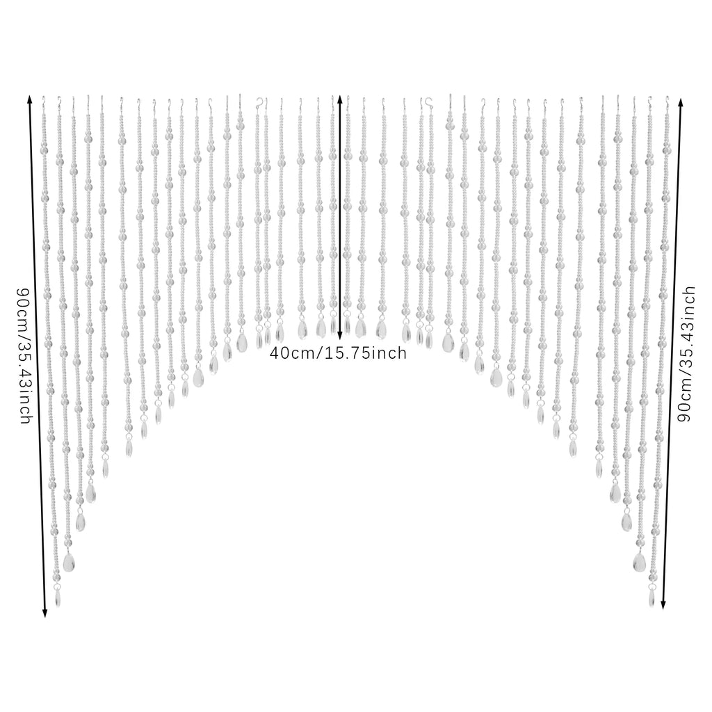 40 Strings Beaded Curtain Arched Crystal Curtain Hanging Door Beads Curtains for Entrances Doorways Bathroom