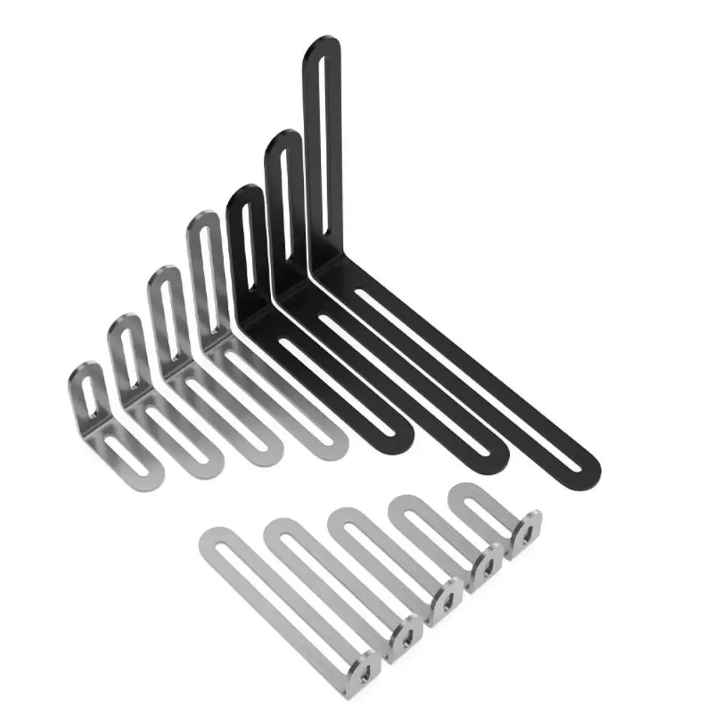 1/2Pcs Stainless Steel Angle Bracket Furniture Fastener 90 Degree Right Angle Corner Brace Joint Silver L Shape