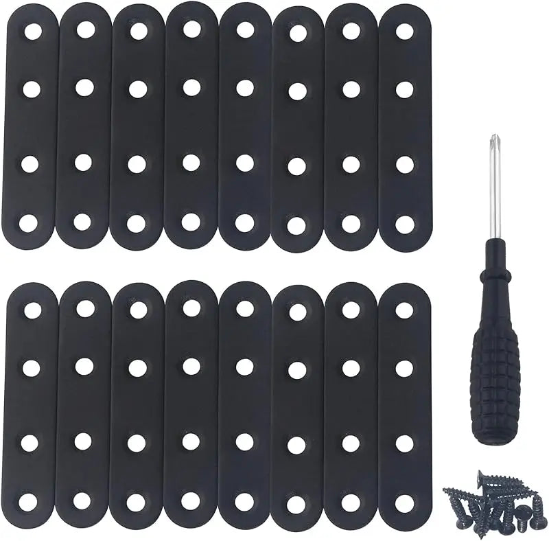 5 Pcs Stainless Steel Flat Metal Fixing Corner Brace Bracket, (Silver)16size for Furniture, Wood, Shelves, Cabinet