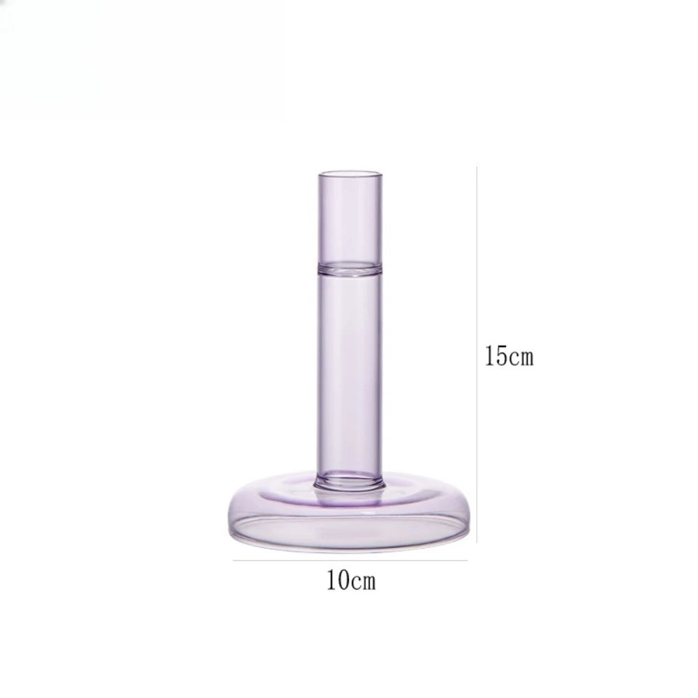 Creative Transparent Glass Vertical Candle Holder Home Bedroom Wedding Holiday Romantic Dining Table Decoration Ornament