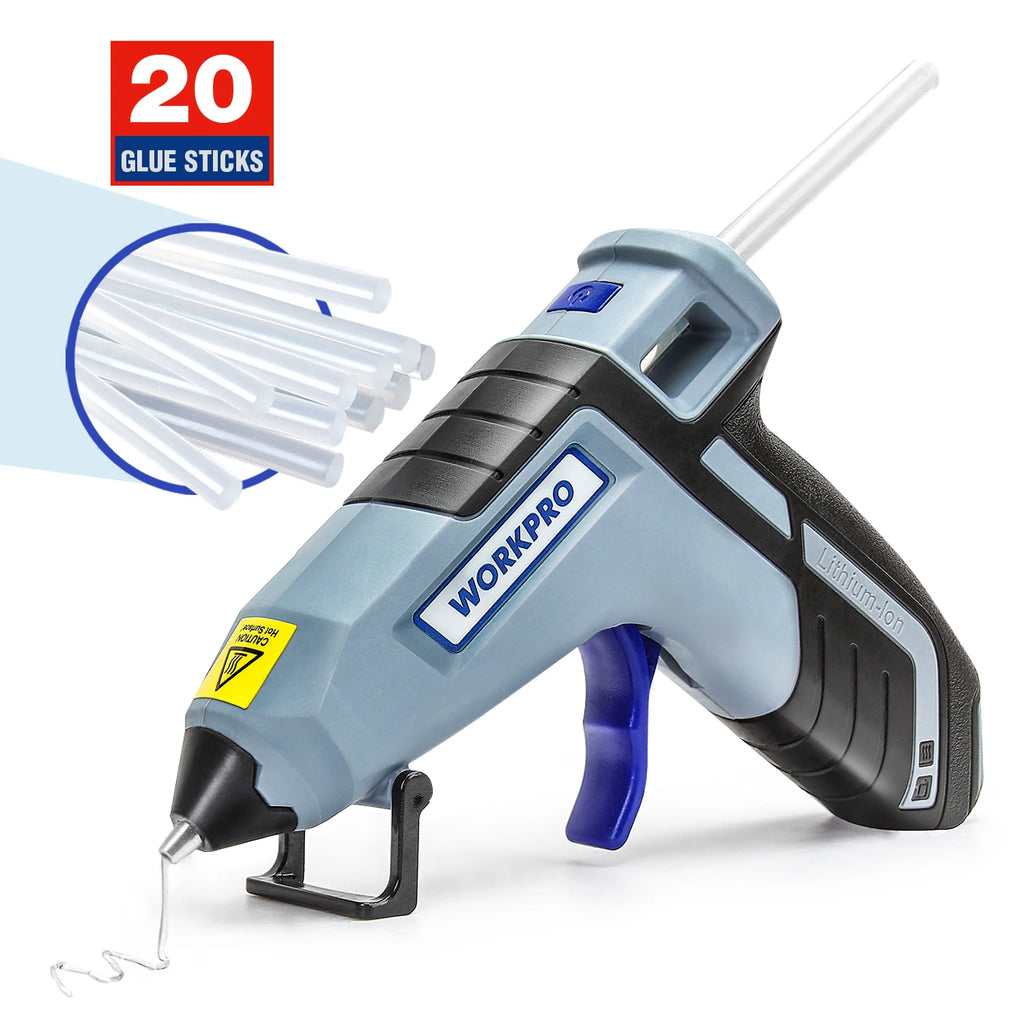 WORKPRO 30W Hot Melt Glue Gun with 20pcs Glue Sticks for DIY Arts Craft Projects, Home Quick Repairs