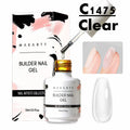 Builder Nail Gel, 7-in-One Clear Builder for Nails, LED Lamp Cured Rubber Base Gel Polish Coat Strengthener Thickening Extension