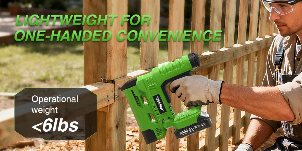 TaskStar Cordless Nail Gun 2-in-1 with nails & staples,Nailing Machine with 2 x Batteries