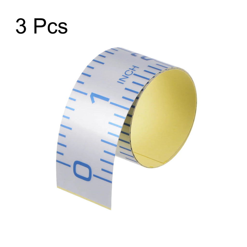 3pcs Self Adhesive Measuring Tape 12 Inch English Reading Waterproof Dustproof Wear-Resistant Peel and Stick Tape Measure