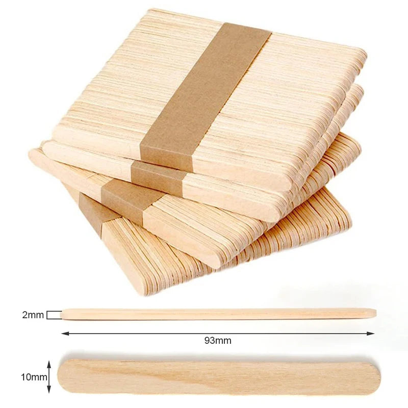 50/100pcs wooden popsicle sticks Hand Crafts Wood Ice Cream Popsicle Sticks DIY Wooden Sticks