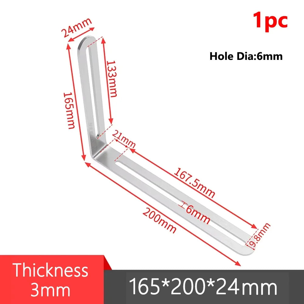 1/2Pcs Stainless Steel Angle Bracket Furniture Fastener 90 Degree Right Angle Corner Brace Joint Silver L Shape