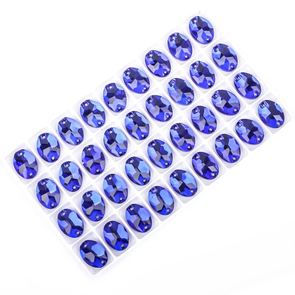 VC Oval Fine crystal AB rhinestone decoration flat back sewing 2 hole stone glass beads, can be used as DIY wedding decoration