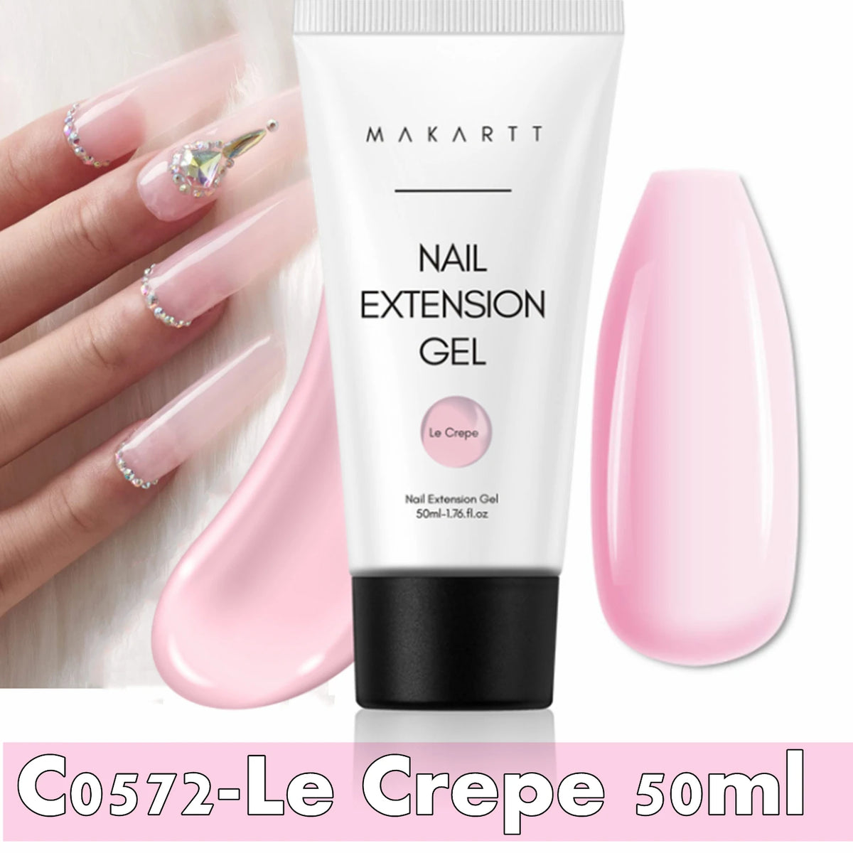 Makartt Poly Nail Extension Gel for Nails ,Clear Pink Builder & Sculting Soak Off Hard Gel for Strong Natural Look for Beginer