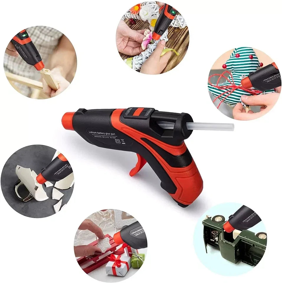 Hot Melt Glue Gun Rechargeable Cordless Mini Fast Preheating Hot Glue Gun Kits For Crafting DIY Repair Tools With 30 Glue Sticks