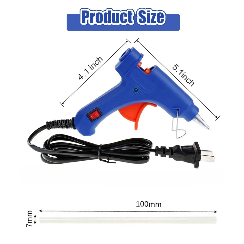 Wired Mini Industrial Hot Glue Gun - High-Temperature Silicone Tool for Home DIY Crafts & Art, Quick-Heating Plug-In Glue Gun