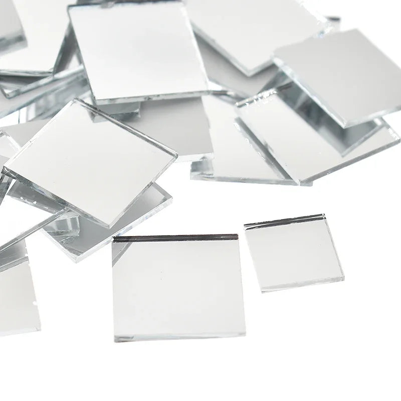 100/200/500Pcs 10x10mm/15x15mm Mini Acrylic Square Mirror Mosaic Tiles Bulk Mirror Wall Sticker For Diy Crafts Home Decoration