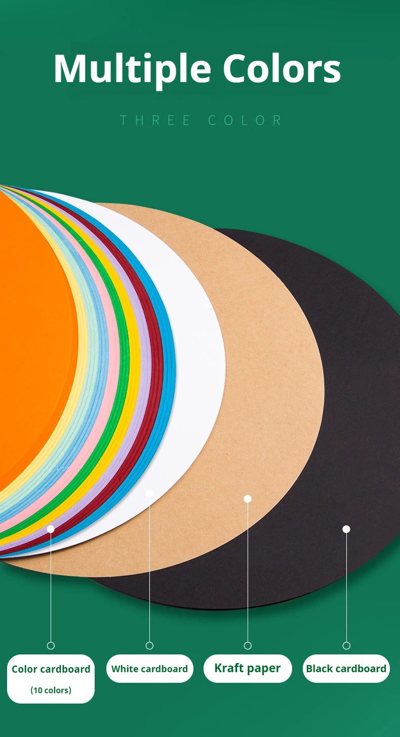 25/29/36 cm Colored Cardstock 200g Round Blank Cardboard Cardstock Sketch Paper for DIY Craft Papercraft Scrapbook Paper Album