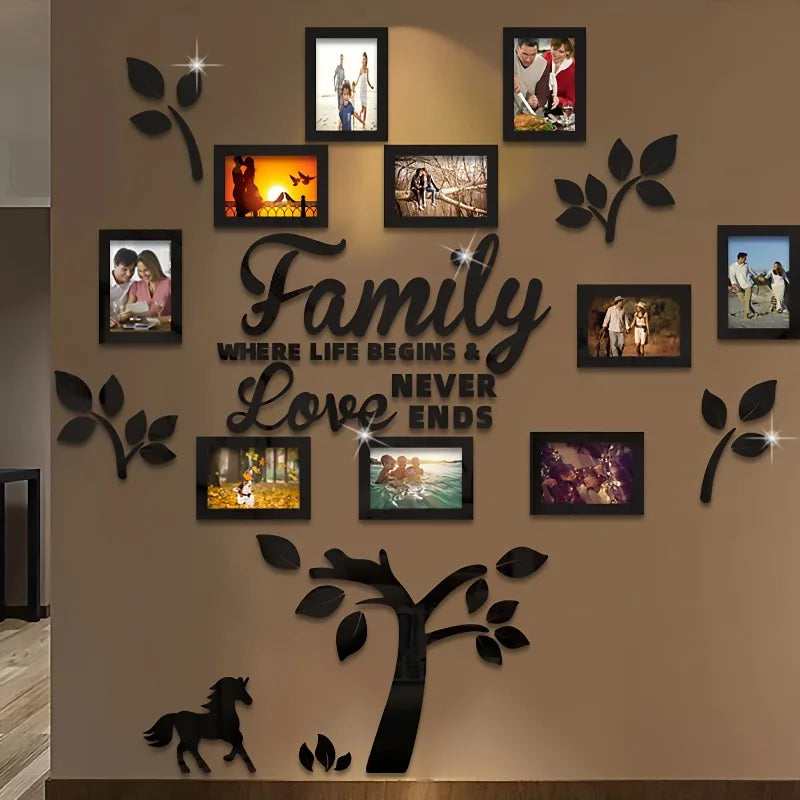 3DAcrylic Photo Wall Decor-DIY Customizable Photo Collage Kit for Home Wedding Party&Anniversary Wall Art Acrylic Frame100×100cm