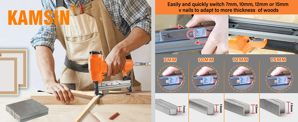 KAMSIN V1015 No. 30 Flexible Air Nail Gun 30V Staple Gun for Home DIY Photography Studios